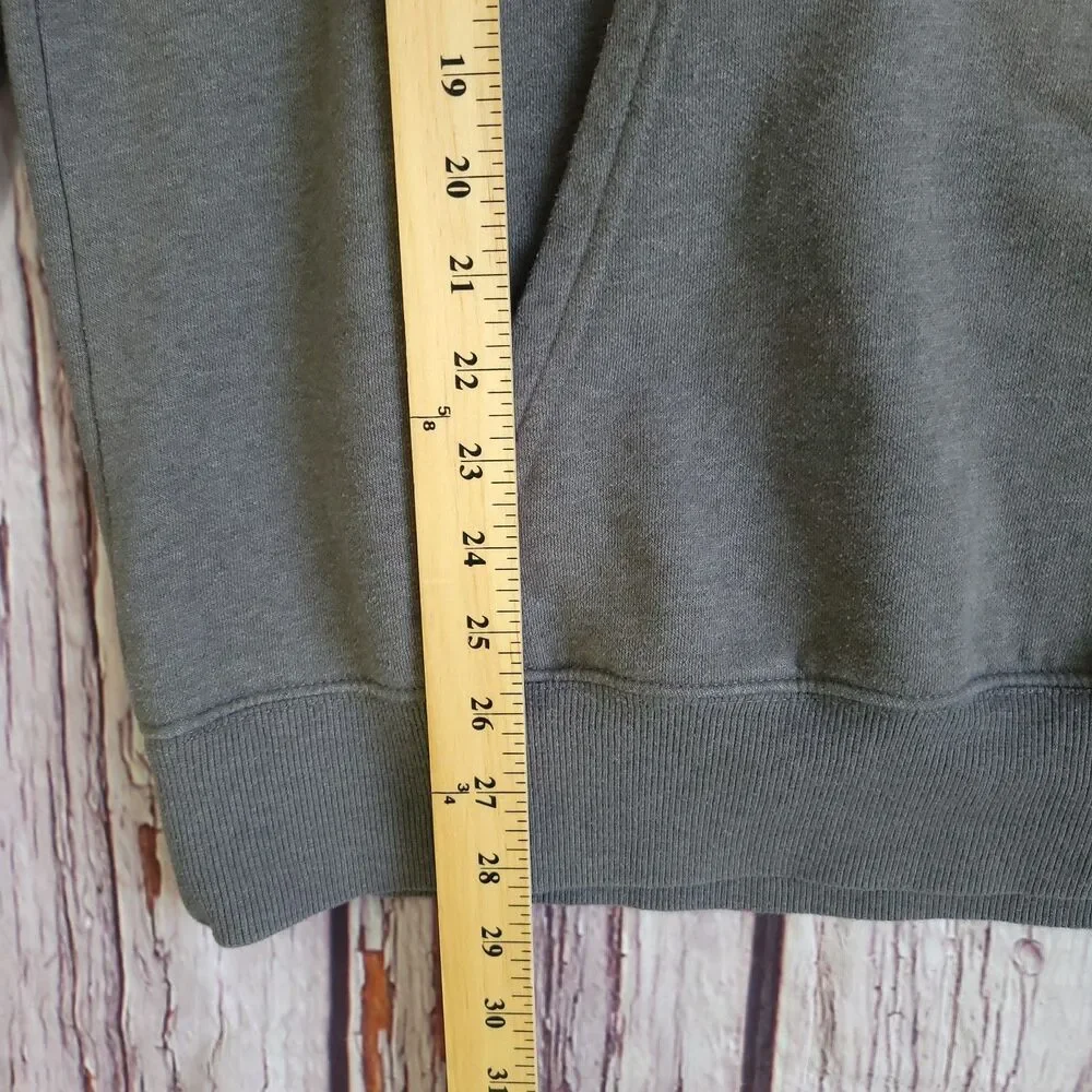 The North Face Mens L Gray Fleece Pullover Hoodie Graphic Logo Kangaroo Pocket